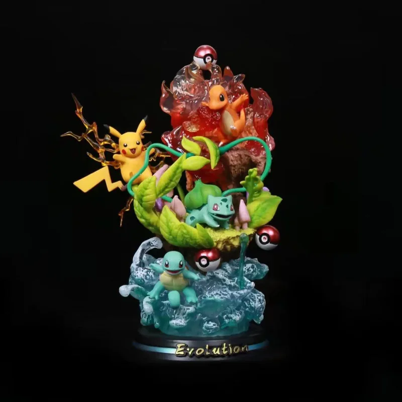 

Anime Pokemon Pikachu Bulbasaur Dragonite Squirtle Evolution Ver. Gk Pvc Action Figure Game Statue Collectible Model Toys Doll