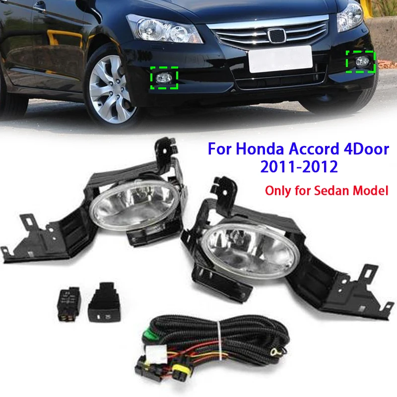 Car Front Bumper Driving Fog Lights with Harness Kit for Honda Accord 4DR 2011-2012 Sedan Model Only