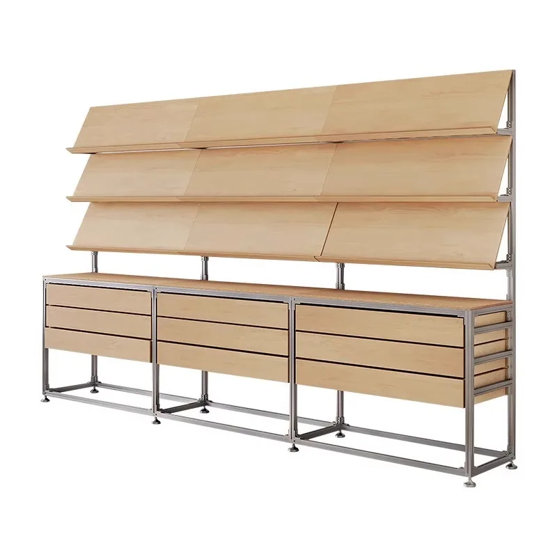 Birch Ocean Panel Industrial Wind Aluminum Profile Display Shelf Shelf Storage Exhibition Bookshelf File Drawer Display Sample