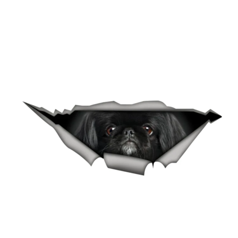 

Z149# 13CM/17CM Personality Car Sticker Black Pekingese Dog 3D Vinyl Waterproof Car Window High Quality Accessories Decorative