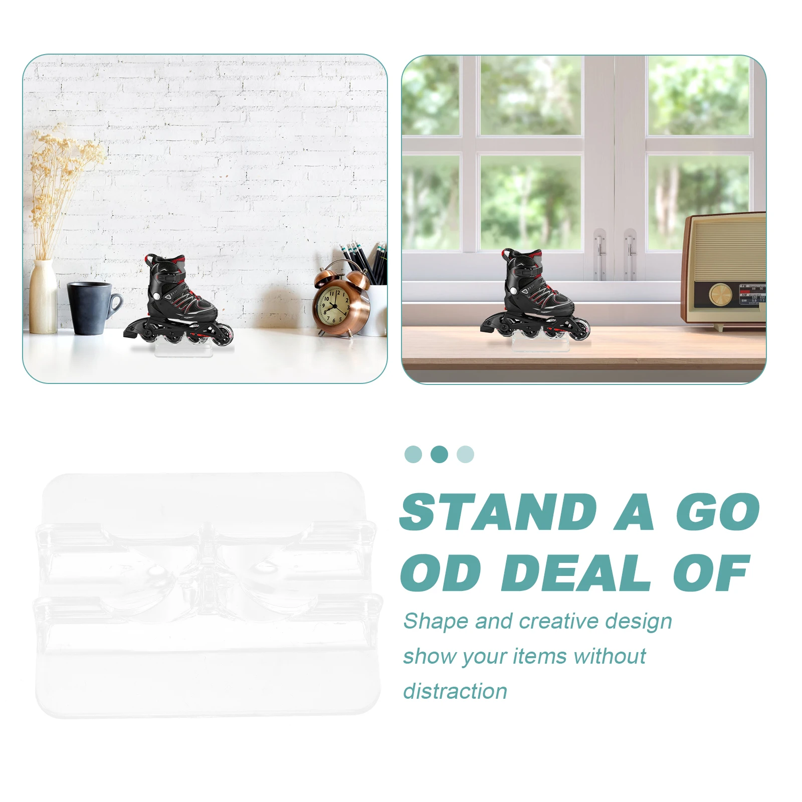 PVC Skates Display Rack Roller Skates Showcase Transparent Showcase Stand for Retail Shop Skate Sports Ice