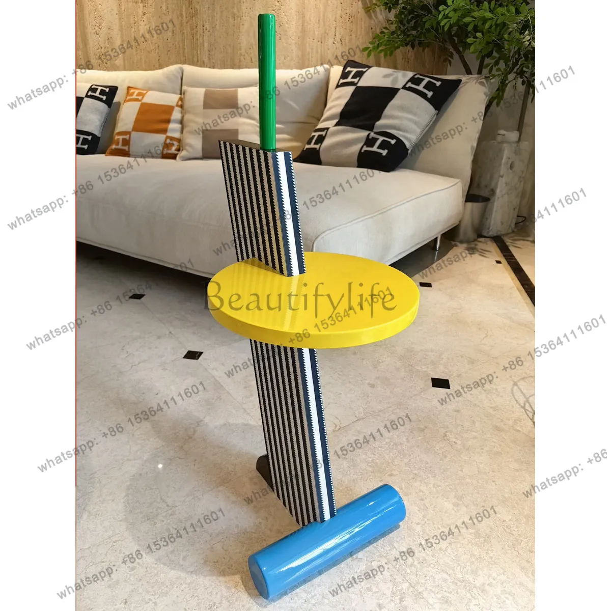 

Light luxury designer small side table French living room creative personality small apartment narrow coffee table