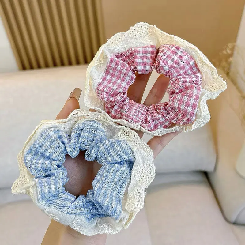 2 Buah Ikat Rambut Renda Lucu Ikat Rambut Wanita Ikat Rambut Ekor Kuda Ikat Kepala Bunga Aksesori Rambut Elegan Kurus untuk Anak Perempuan