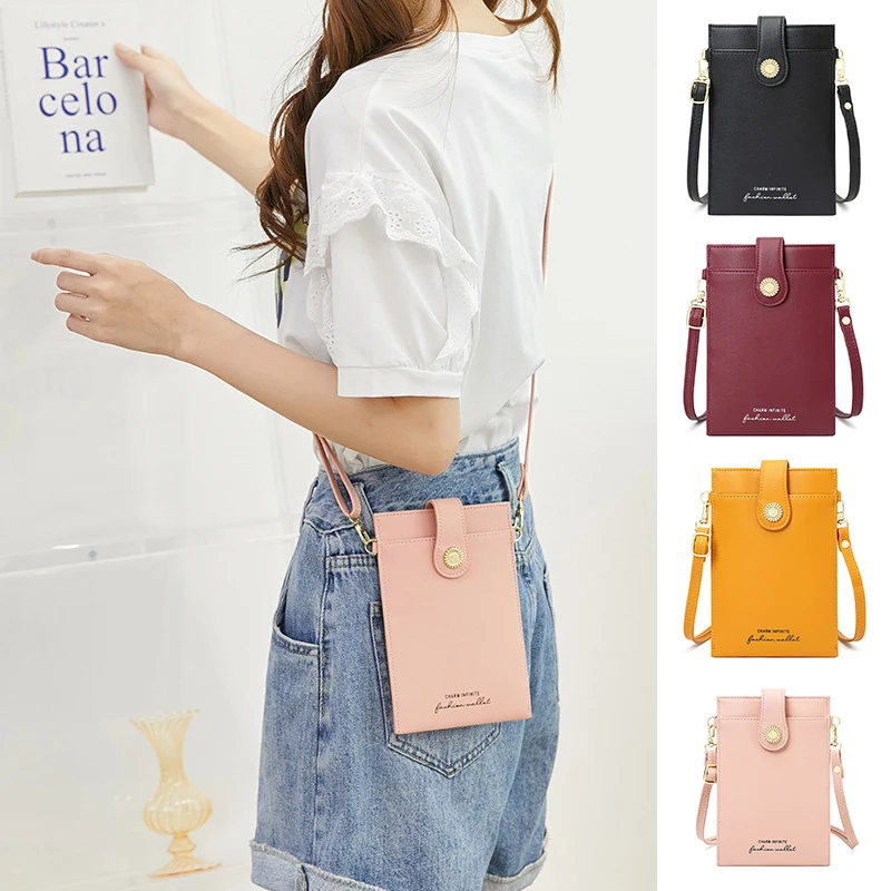 

Women's PU Crossbody Bag With Zipper Adjustable Strap Sling Bag Multifunction Phone Shoulder Pouch For Outdoor