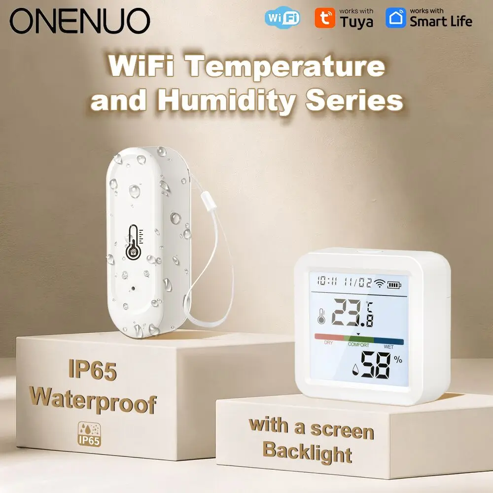 

Tuya WIFI с ЖК-дисплеем/без ЖК-дисплея, датчик температуры и влажности, внутренний или наружный термометр, поддержка Alexa Google Assistant