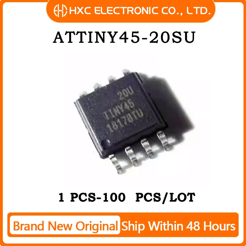 1PCS/5PCS/10PCS/50PCS ATTINY45-20SU IC MCU 8BIT 4KB FLASH 8SOP Brand New Original IC Chip