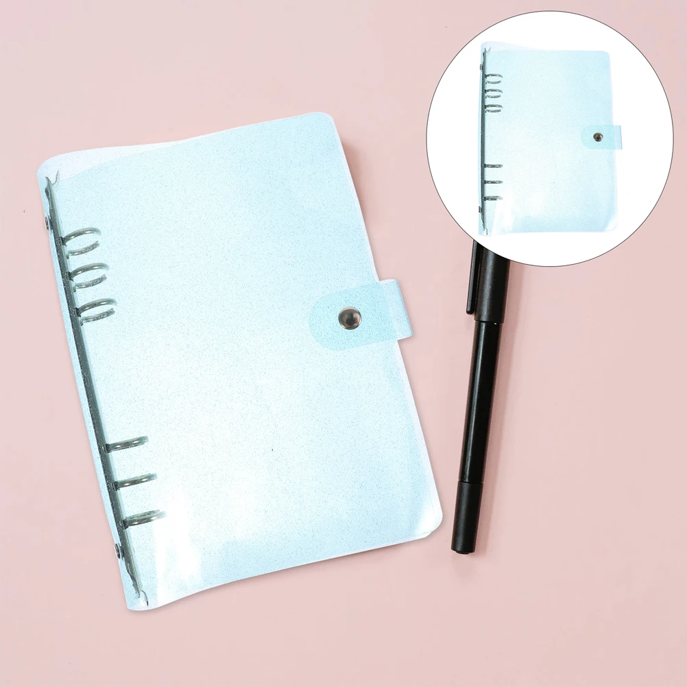 

2Pcs Elegant Gold Glitter PVC Loose-leaf Planner Shell Notebook Cover Journal Binder for Teachers