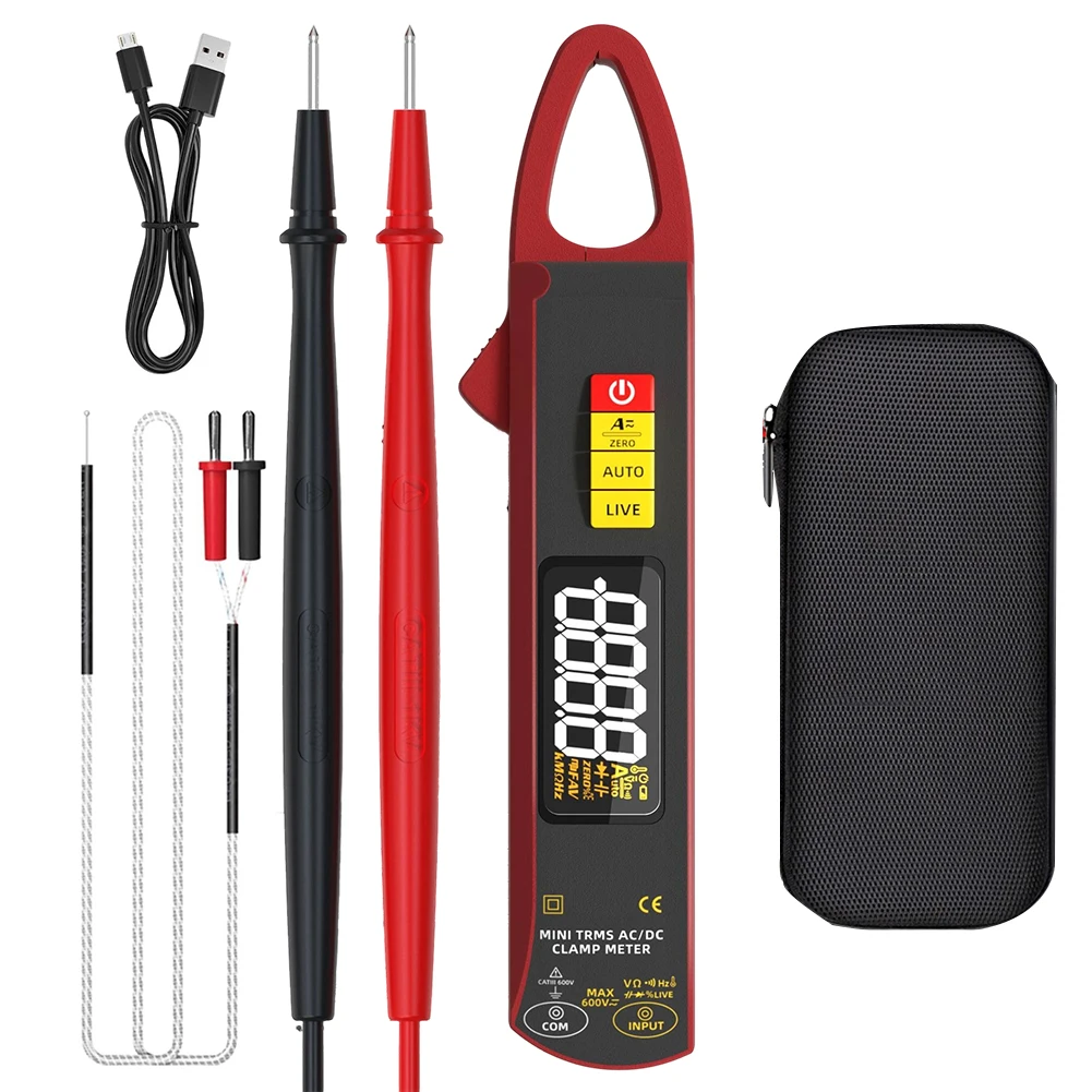 UX2 200A Clamp Meter 6000-digit Digital Multimeter AC DC Current Voltage Resistance Capacitance Frequency for temp Measurement