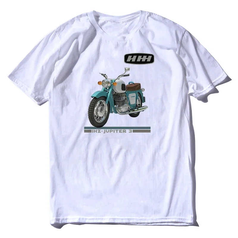 100% Cotton Short Sleeve O-Neck Casual Mens  Streetwear Russian USSR IZH Jupiter 3 Motorcycle  New  graphic t shirts  t-shirt