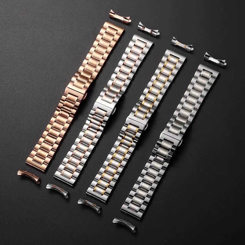 Edelstahl-Uhrenarmband mit gebogenem Ende, 12/13/14/15/16/17/18/19/20/21/22/23/24 mm, Schmetterlingsverschluss, massives Metall-Universalarmband – Detail 14