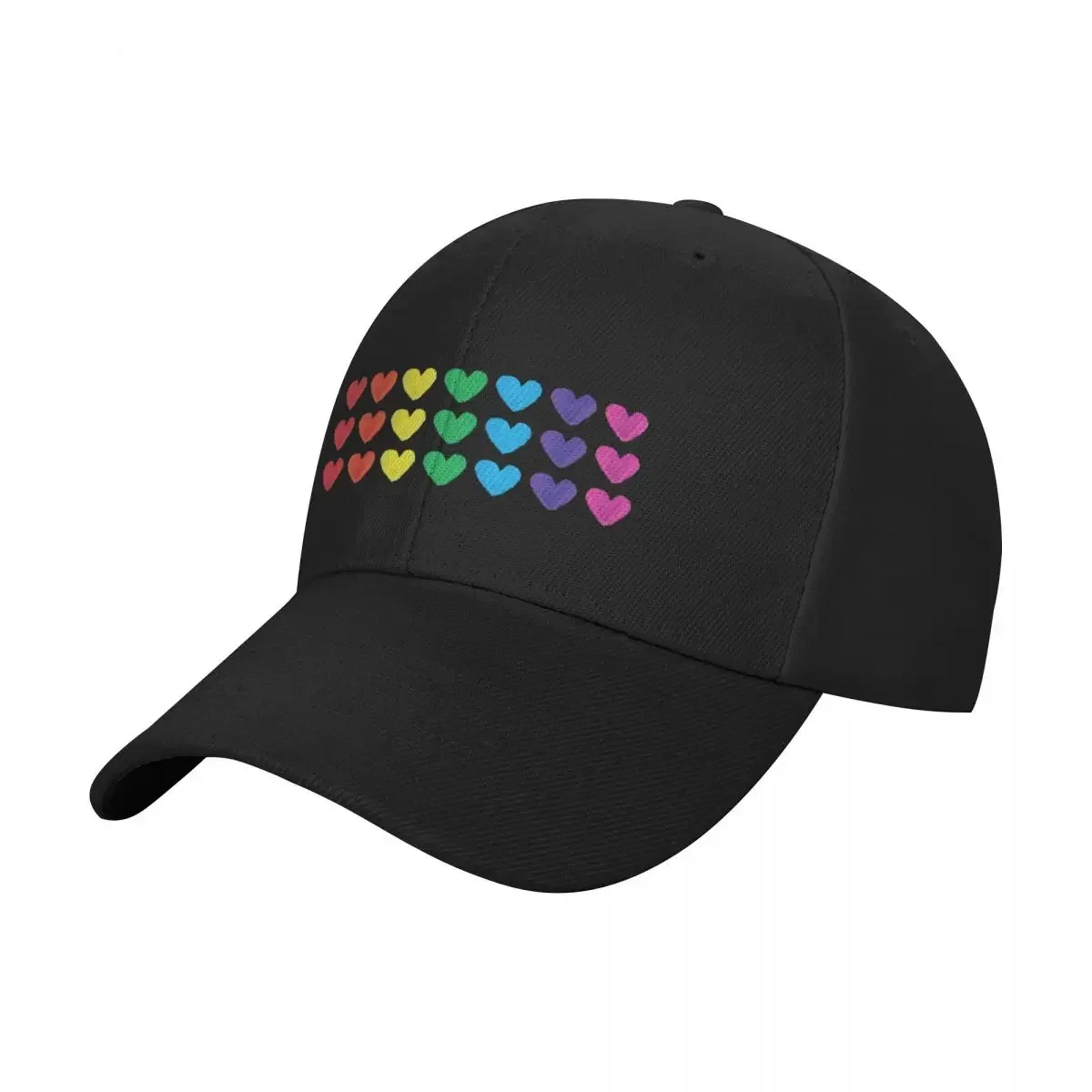 

Rainbow Hearts Horizontal Stripes Baseball Cap hats for men Golf Wear Mens Hats Women's