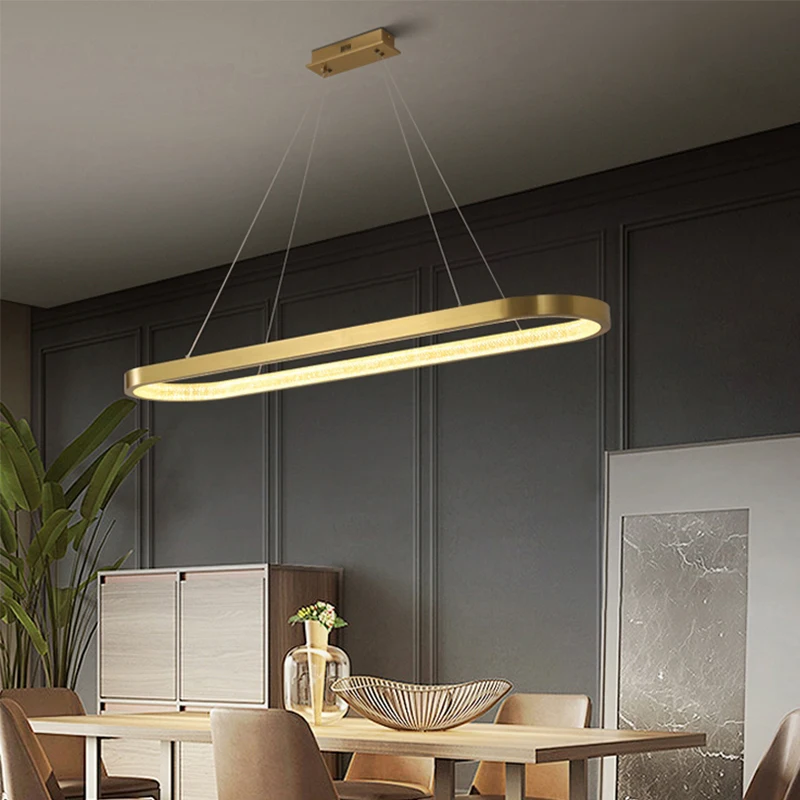 

AiPaiTe Metal texture Carbon Steel Acrylic Gold/Black Ring Chandelier for Decoration room,Lamps for room, Height Adjustable.