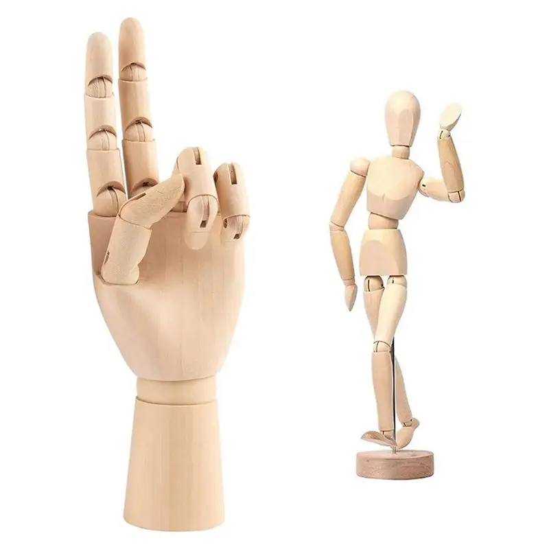 

AA63 HOT Artists Wooden Drawing Figure Mannequin Human People Figure Manikin Supplies Stop Motion Figure Kit Drawing Tools