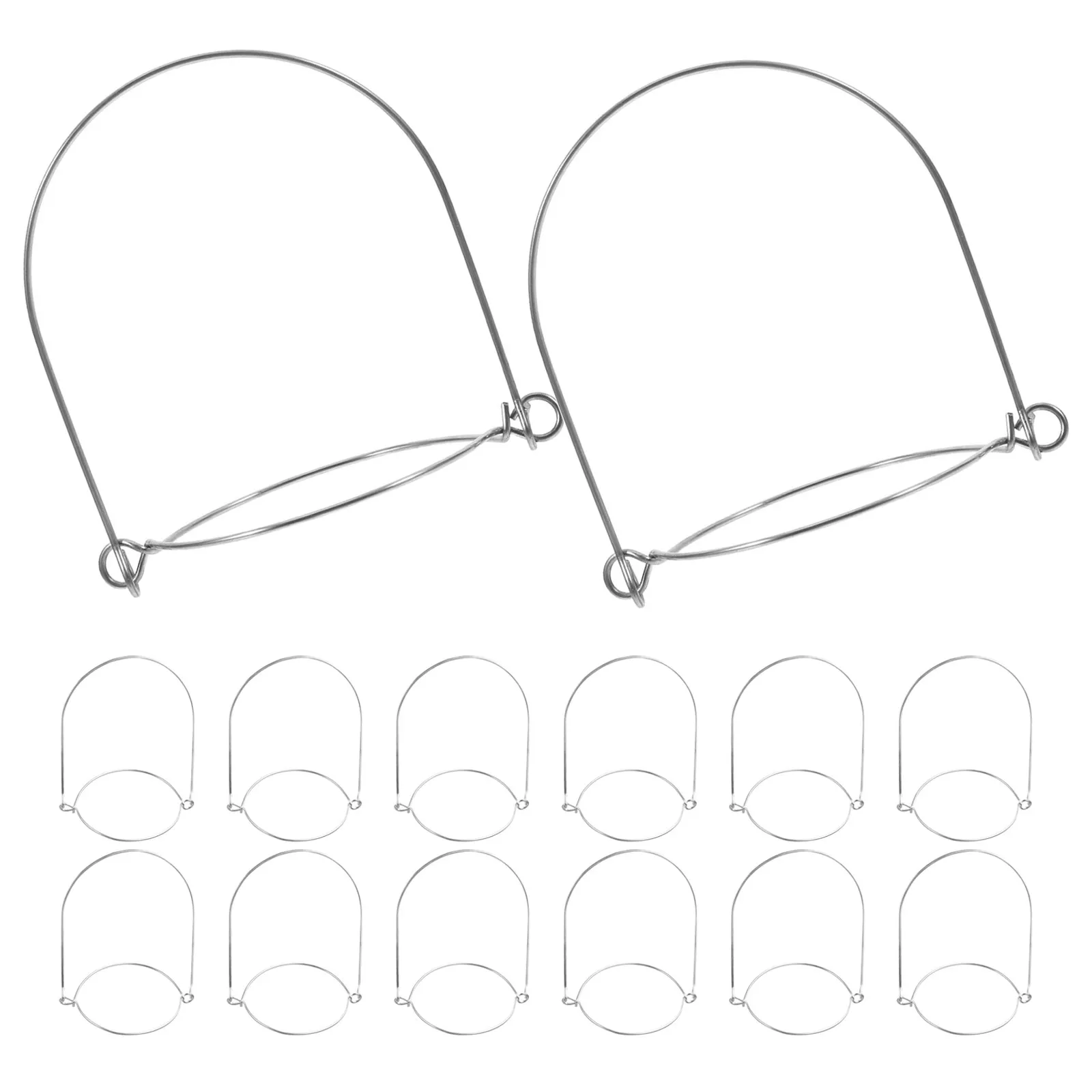 18Pcs Rustproof Stainless Steel Wire Handles for Jars Regular Mouth 70Mm Hanging Accessories Home Patio Party