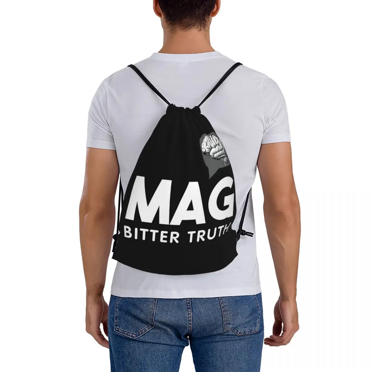 MAG BITTER TRUTH mochilas portátiles con cordón, paquete de cordón, bolsa de almacenamiento de bolsillo, bolsas de libros para hombres, mujeres, estudiantes