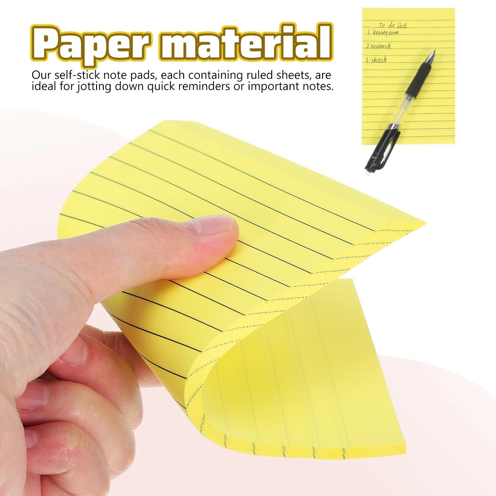 

Notepads Large Colored Self-Adhesive Memo Self Stick Note Pads Scratch Pads Office School Supplies