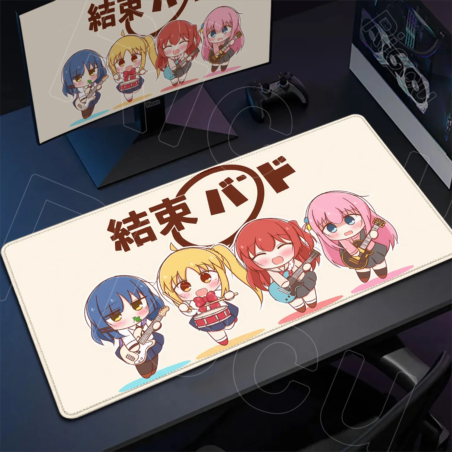 

Bocchi The Rock Cute Anime Girl Mouse Pad 40x90cm Large Gamer Natural Rubber Laptop Keyboard Mat XXL HD Print Office Accessories