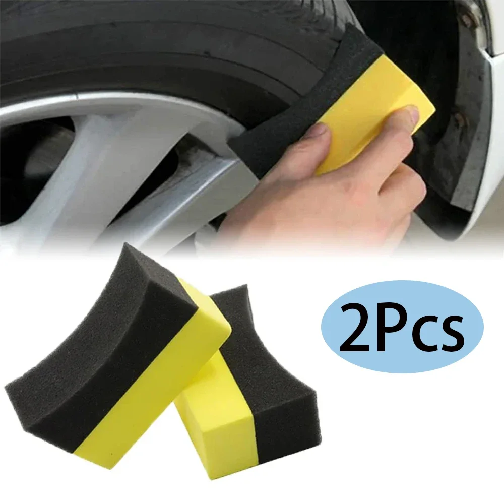 

2pcs Auto Cleaning Sponge Brush Set for Car Wheel Tire Wash Wipe Water Suction Sponge Pad Wax Polishing Tyre Brushes Tools