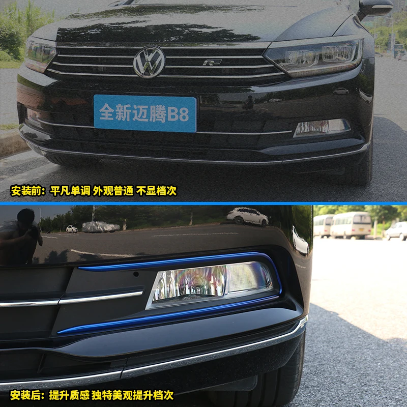 High-quality stainless steel Car Front Fog Light Lamp Frame Cover Trim for VW Magotan Passat B8 2017- 19 Decoration Accessories view 4