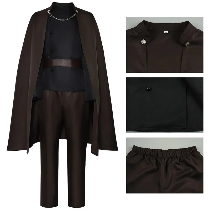 Aa124LQMovie Sternenkriege Count Cosplay Traje Casaco Camisa Calças Cinto Jedi Conselho Dooku Role Play Uniforme Guerreiro Hallow