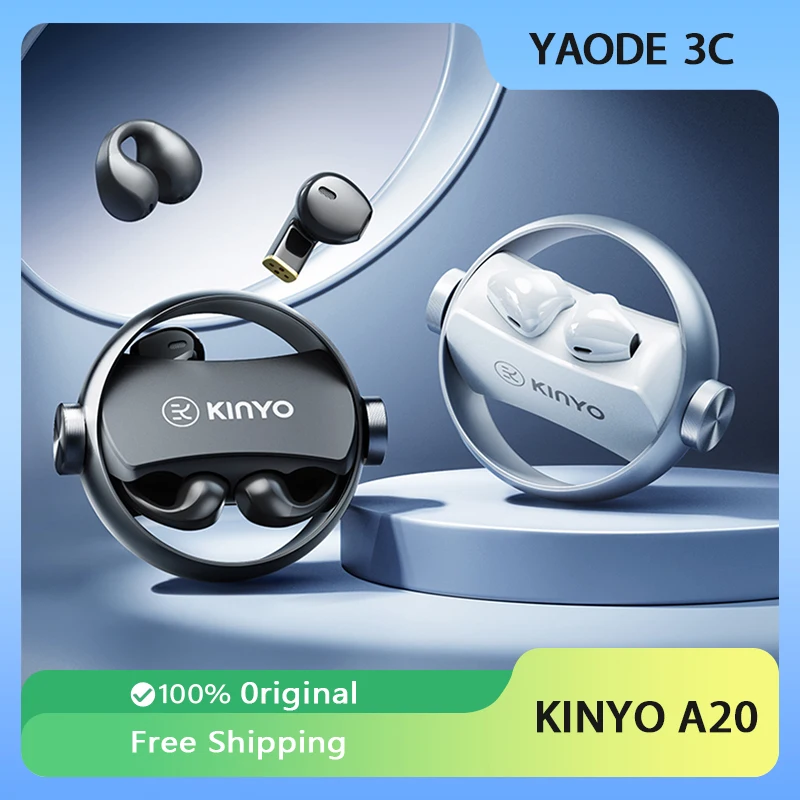 2024 KINYO A20 Bluetooth Headset Wireless Ear Clip in-ear Dual-purpose Gaming Headset Ultra Long-Life Power Super Sound Quality