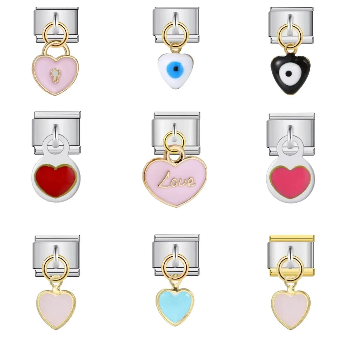 Nieuwe Trend Loves DIY Rvs Italiaanse Charm Hanger Links Fit Maken Tot 9mm Armband Sieraden Maken Accessoires Groothandel