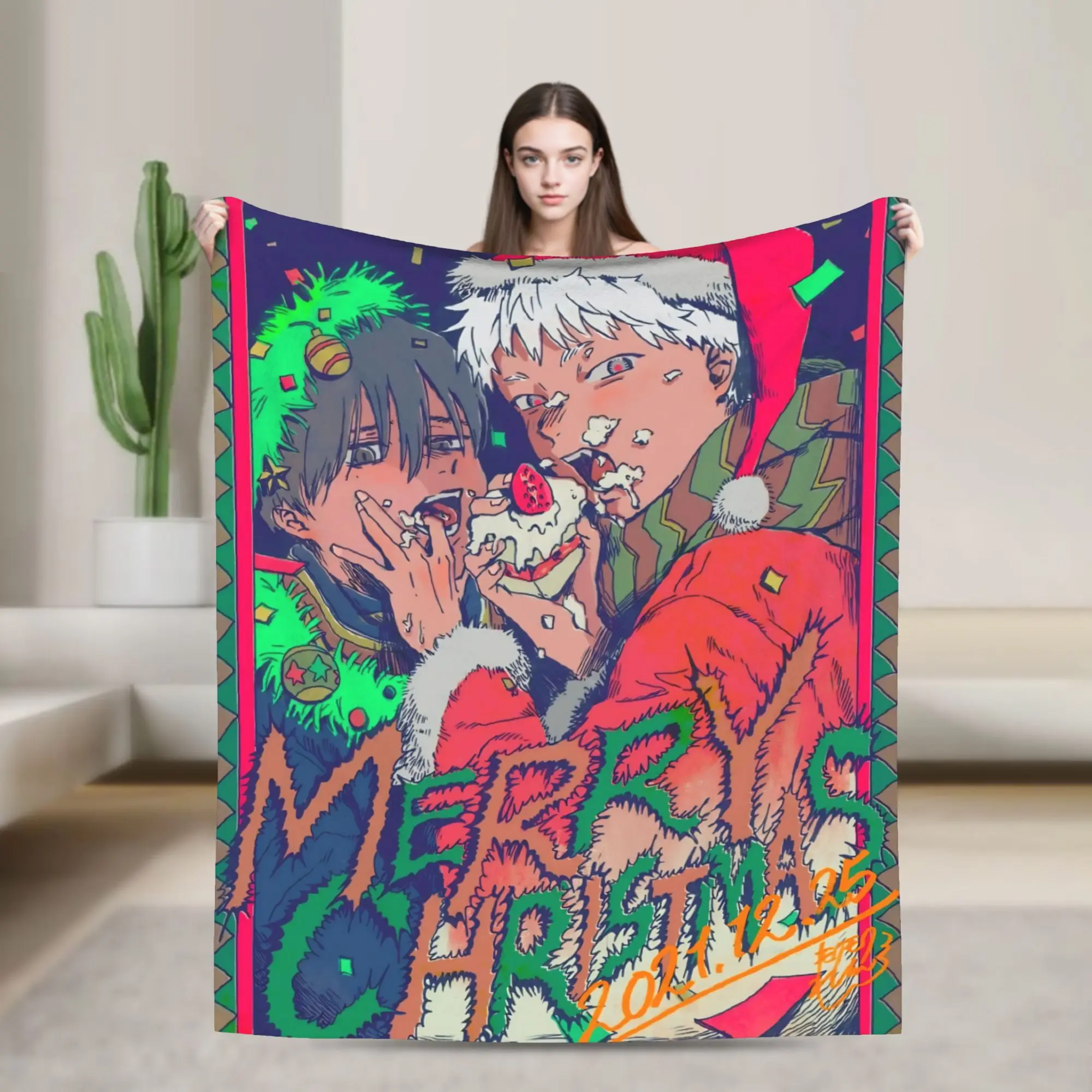 Merry Grinchmas The Summer Hikaru Died Blanket  Travel Office Flannel Throw Blanket For Couch Chair Super Warm Bedspread Gift