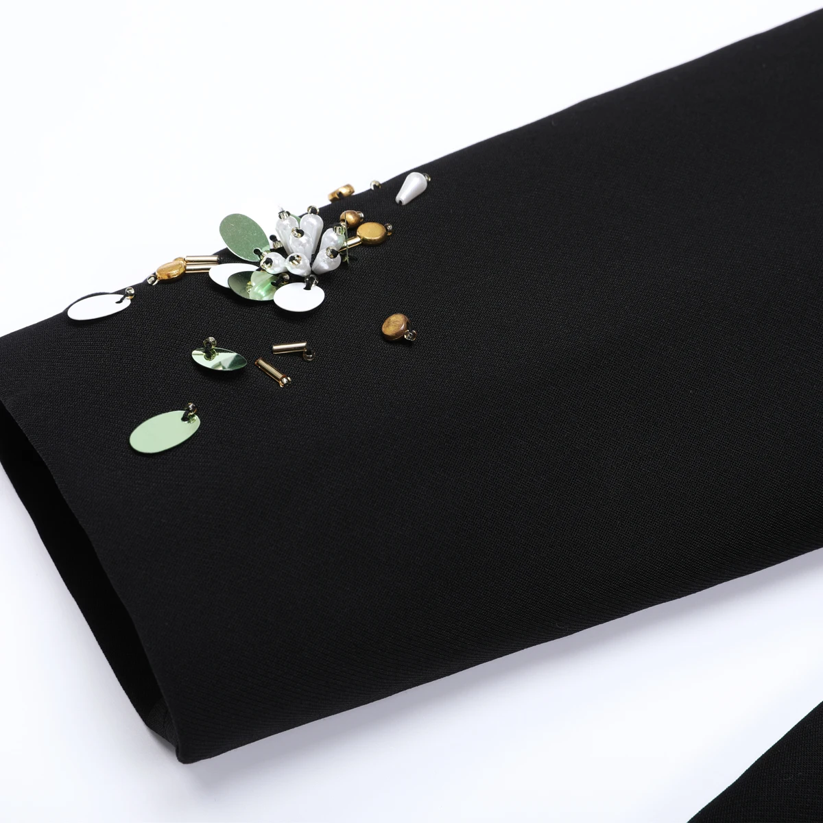 Spring And Autumn New Fashionable Women's Temperament Professional Heavy Industry Nail Bead Long Sleeve Piece Suit Top Coat