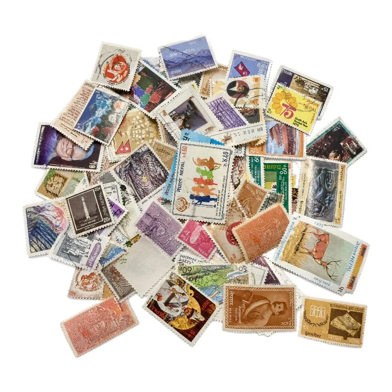 Nepal Postage Stamps 100 Different Rare Asian Country Various Topics Stamped Collectible Postage Stamps Scrapbook Material