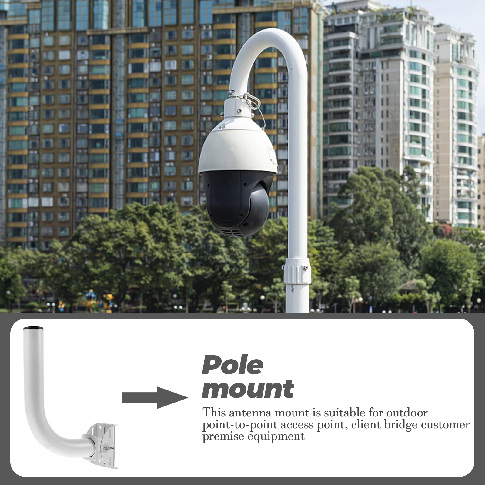 

Wireless Bridge Bracket Adjustable Antenna Mounting Pole for Outdoor WallMounted ElevationBracket Durable Stainless Steel
