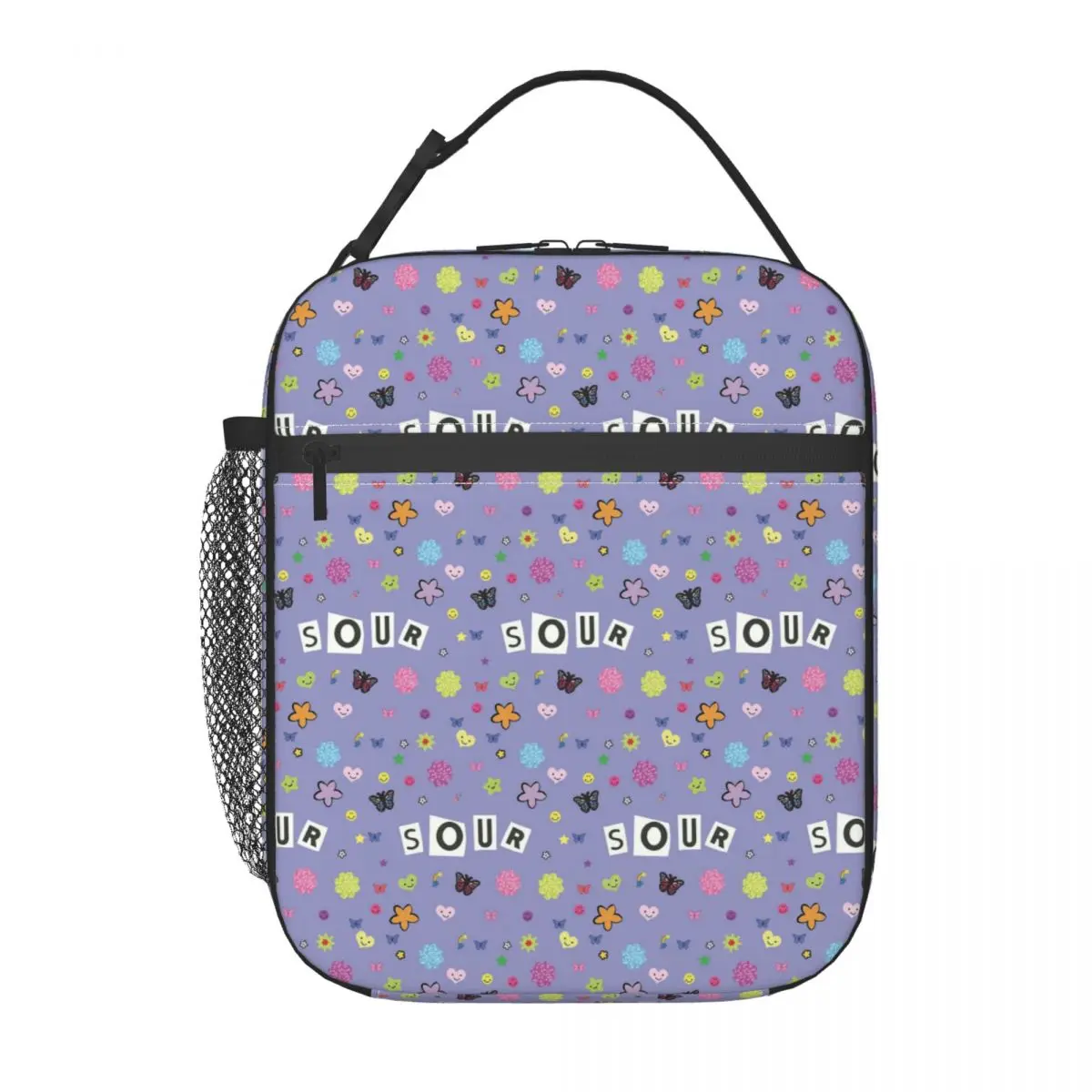 Sour Title + Stickers Poster Insulated Lunch Bag for Women Kids Portable Food Boxes Thermal Lunch Box Tote