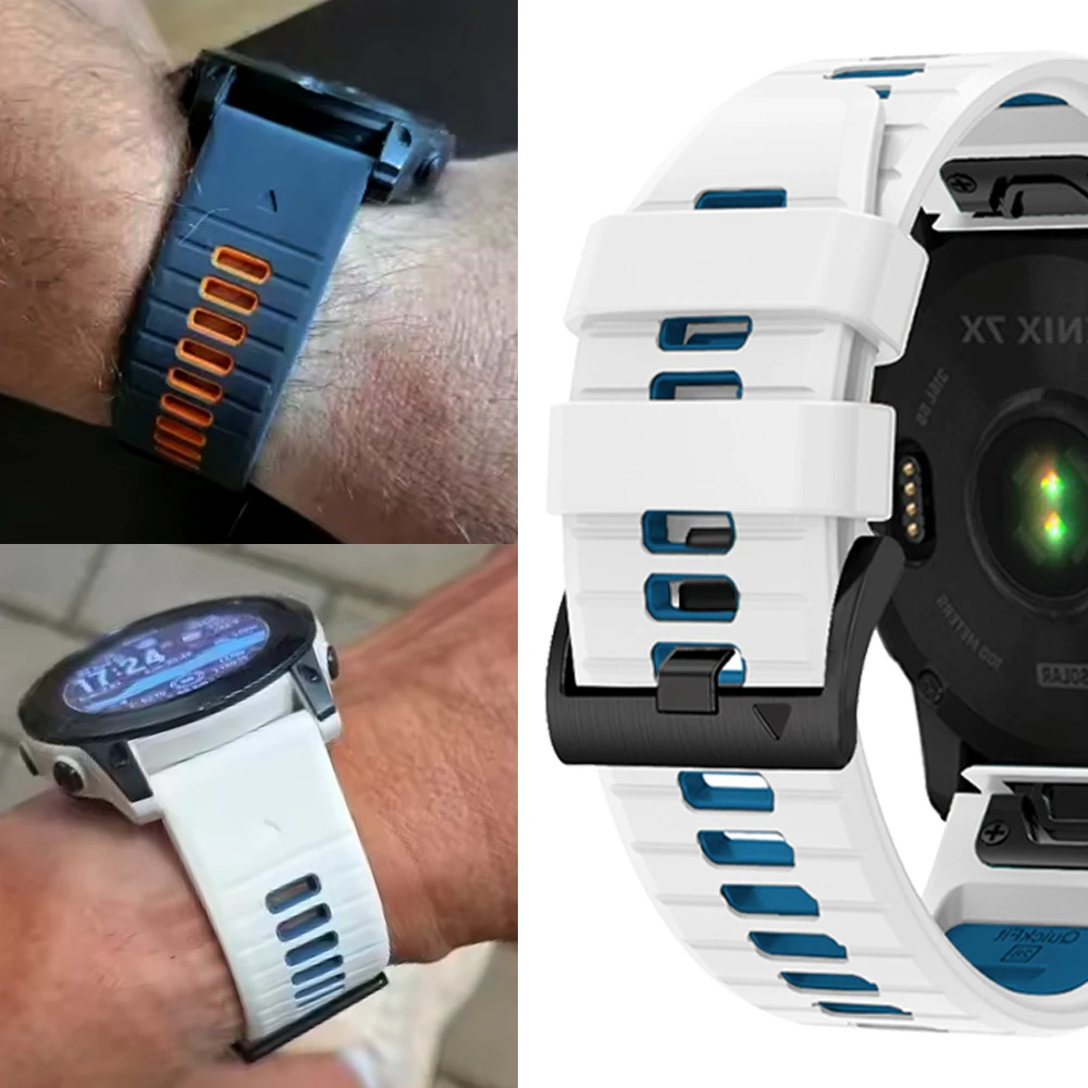 QuickFit 22 مللي متر 26 مللي متر حزام رياضي ل Garmin Fenix 8 E 7 7X 6 6X 5 5X سوار معصم من السيليكون Tactix8/Instinct 3/Epix/Enduro 3 سوار