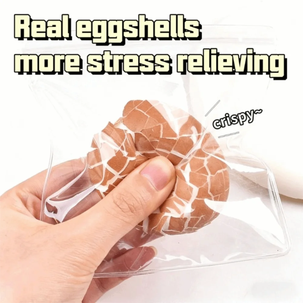 Silicone Simulated Egg Pinch Breakable Eggshell Soft Texture Egg Squeeze Fidget Anti-Stress ASMR Sensory Stress Birthday Gift