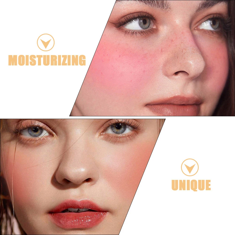 Rubor en crema suave para cara, labio, acabado húmedo brillante, colorete ligero, resistente al sudor, mezcla hecha, fácil, Natural, 2 uds.