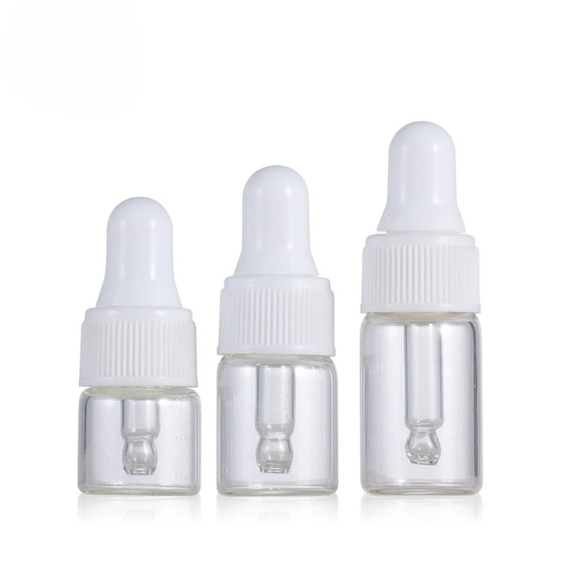 100 Stuks Mini Amber Glazen Druppelflesjes 1 Ml/2 Ml/3 Ml/5 Ml Hervulbare Lege Essentiële Olie Flessen voor Massage Pipet Flessen