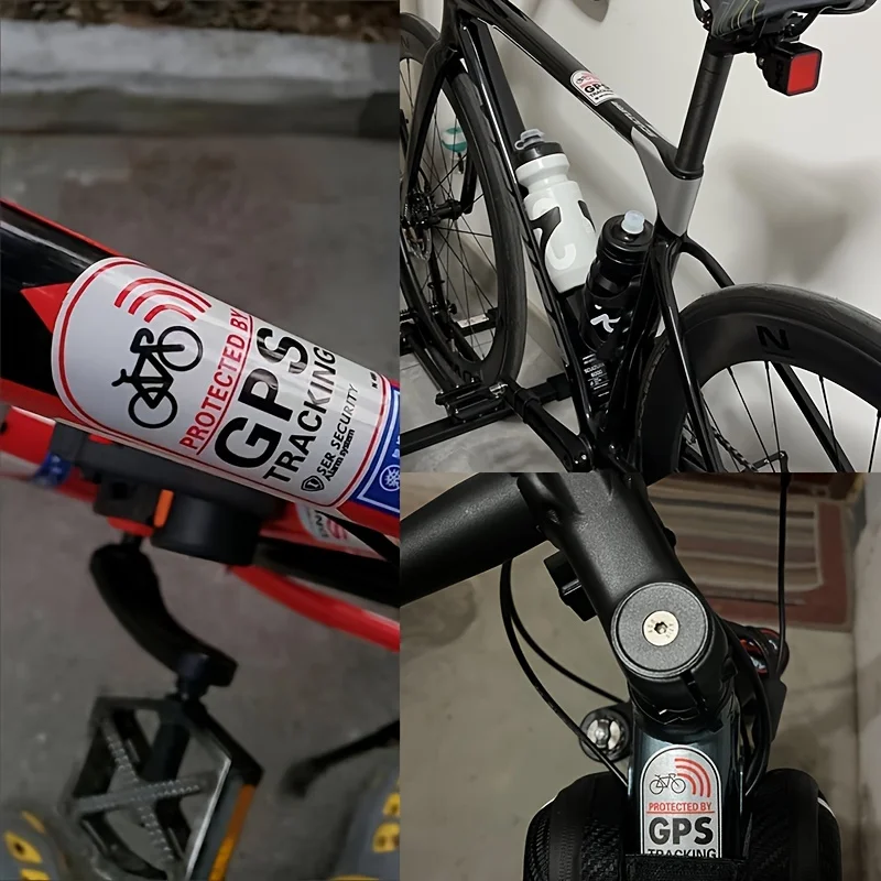 1set GPS Tracking Alarm Sticker adesivo di avvertimento antifurto per bicicletta riflettente accessori per Scooter per moto decalcomania di