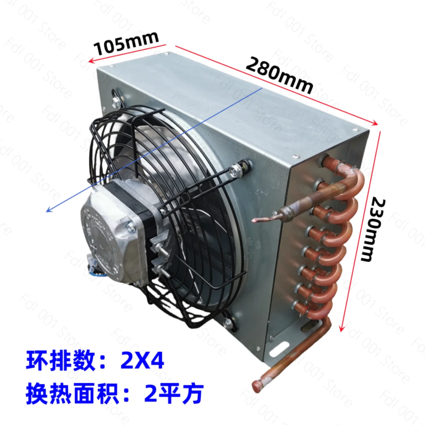 Hot Water Air Heat Exchanger with Fan | Copper-Aluminum Hydronic Heater Blower for Room/Garage Heating