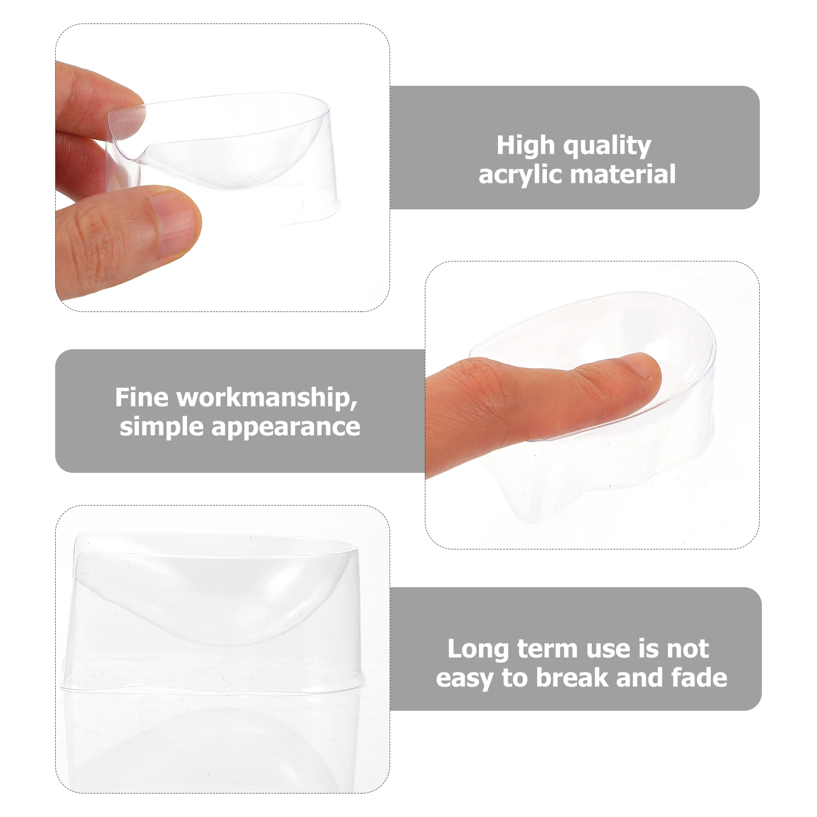 

6pcs Dip Powder Tray Nail Powder Box Dipping Recycling Storage Case Container Smile Line Manicure Tools DIY Accessories
