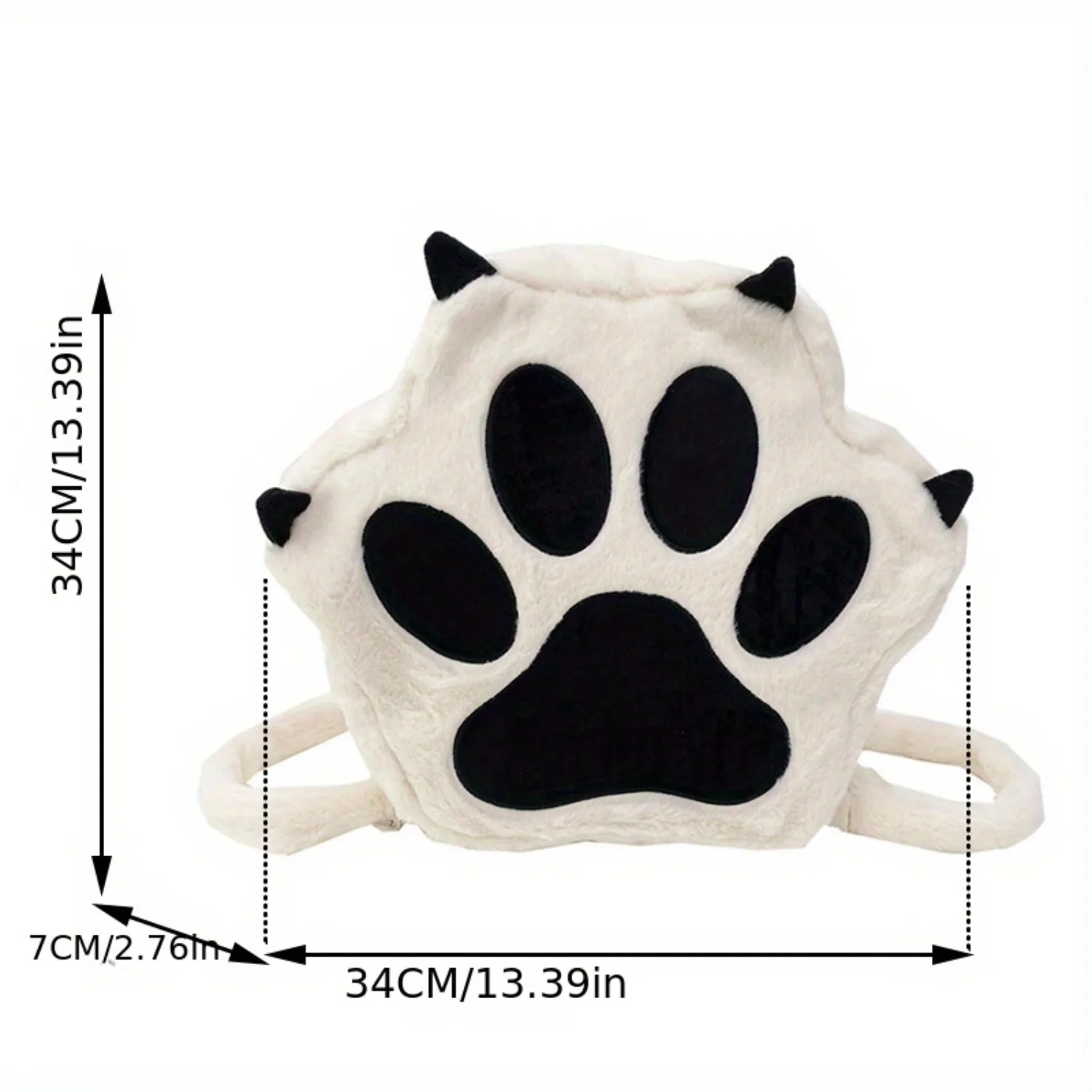 Cute Cat Claw Plush Backpack, Anime Schoolbag, Kawaii Fluffy Crossbody Bag - Adorable & Stylish for Women!