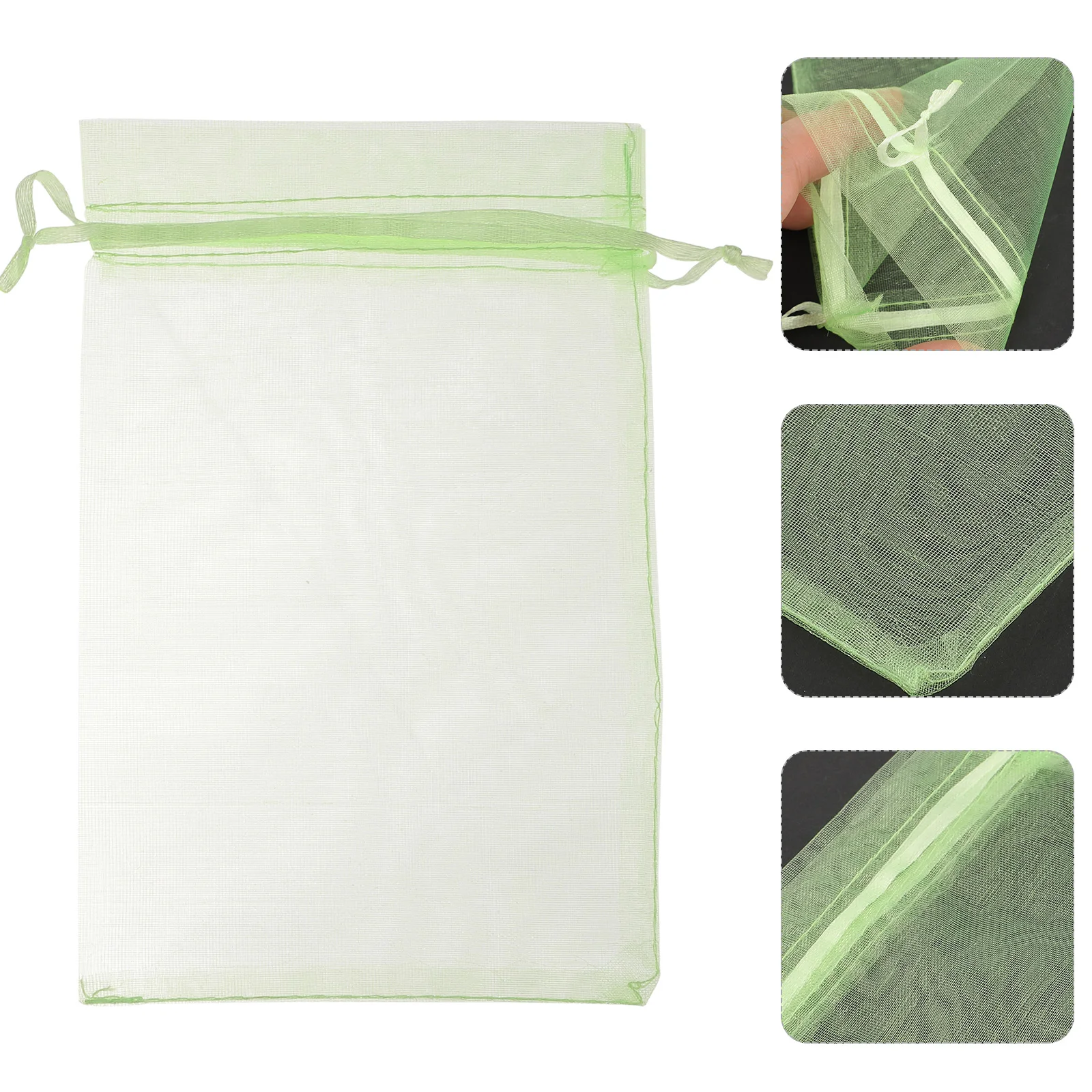 

100 Pcs Fruit Protection Mesh Bag - Covers Blueberry Sun Tomato Grape Protective Bags with Drawstring Organza Polyester