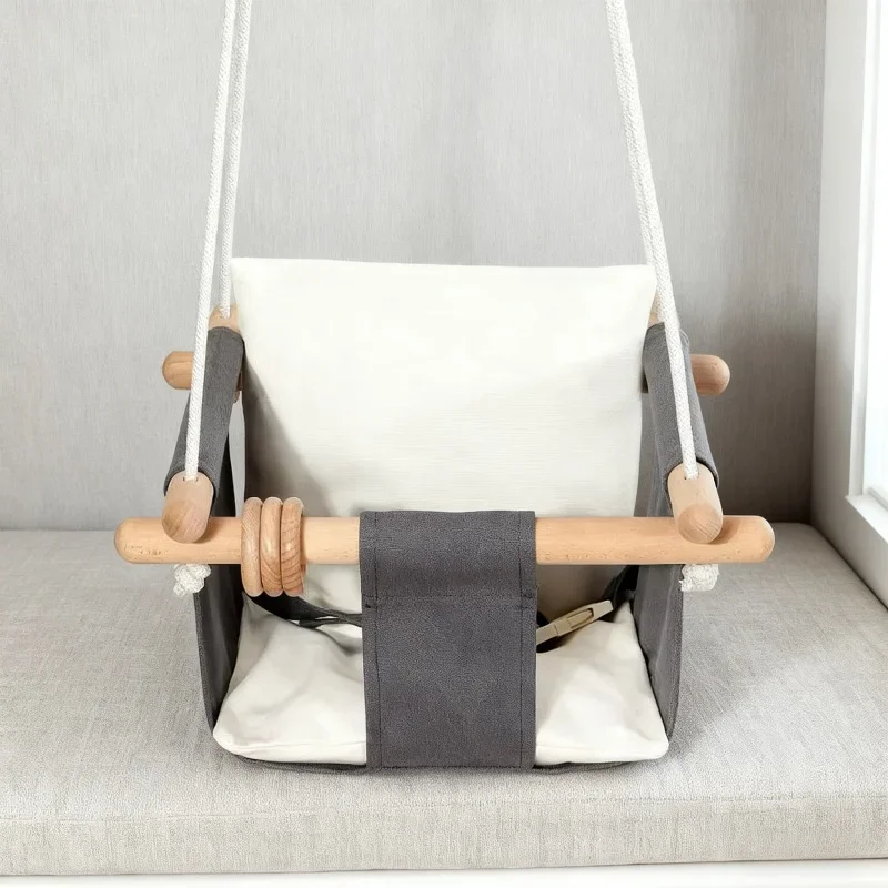 

Baby Hammock Swing with Canvas & Cotton - Indoor Outdoor Hanging Seat for Infants Toddlers Seat Children Suspend Cotton Swing