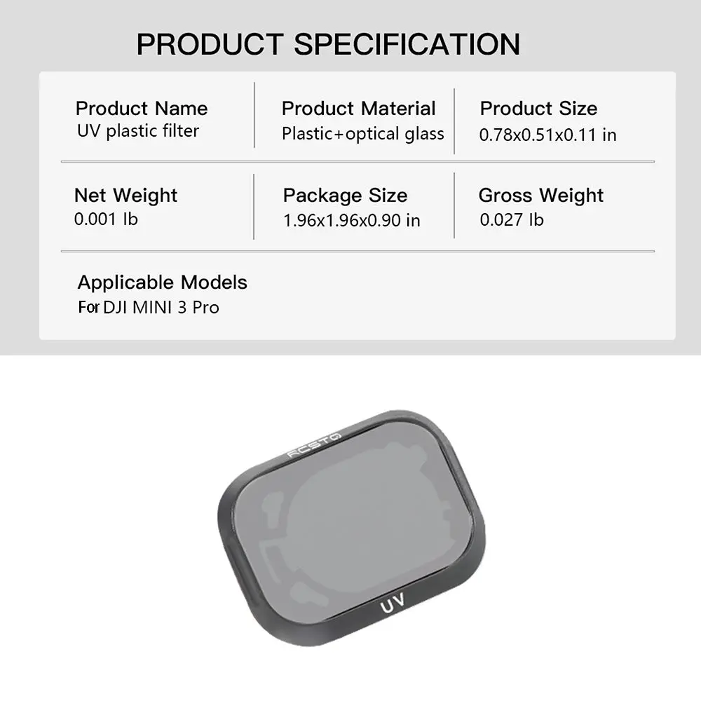For DJI Mini 3 Pro Filter Light Reduction Adjustable Drone Camera Gimbal Lens Optical Glass Filter Protective Film