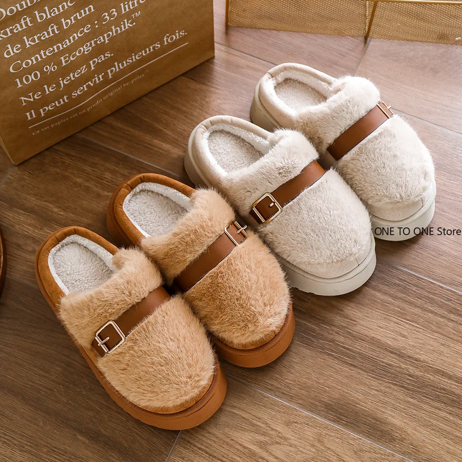 الجملة شبشب شتوي النساء الجلد المدبوغ إيفا وحيد رغوة الذاكرة الدافئة مشبك غرفة نوم أحذية مريحة عالية الجودة شبشب منزل #2