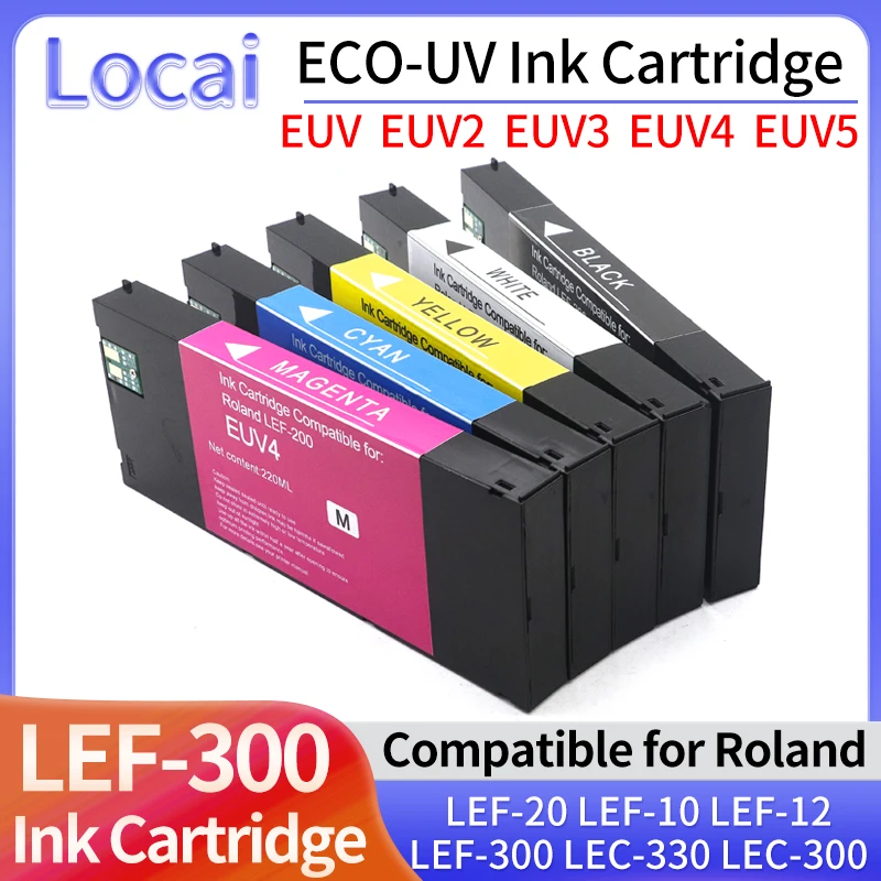 220ML ECO-UV EUV EUV2 EUV3 EUV4 EUV5 Ink Cartridge UV Ink For Roland LEF-20 LEF-10 LEF-12 LEF-300 LEC-330 LEC-300 LEC540 Printer