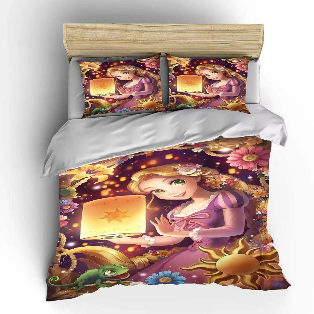 

Rapunzel Disney Princess Bedding Set Children 3 Piece Set King Size Bed Set US Twin Adult Bed Cover Bedroom Quilt Duvet Gift