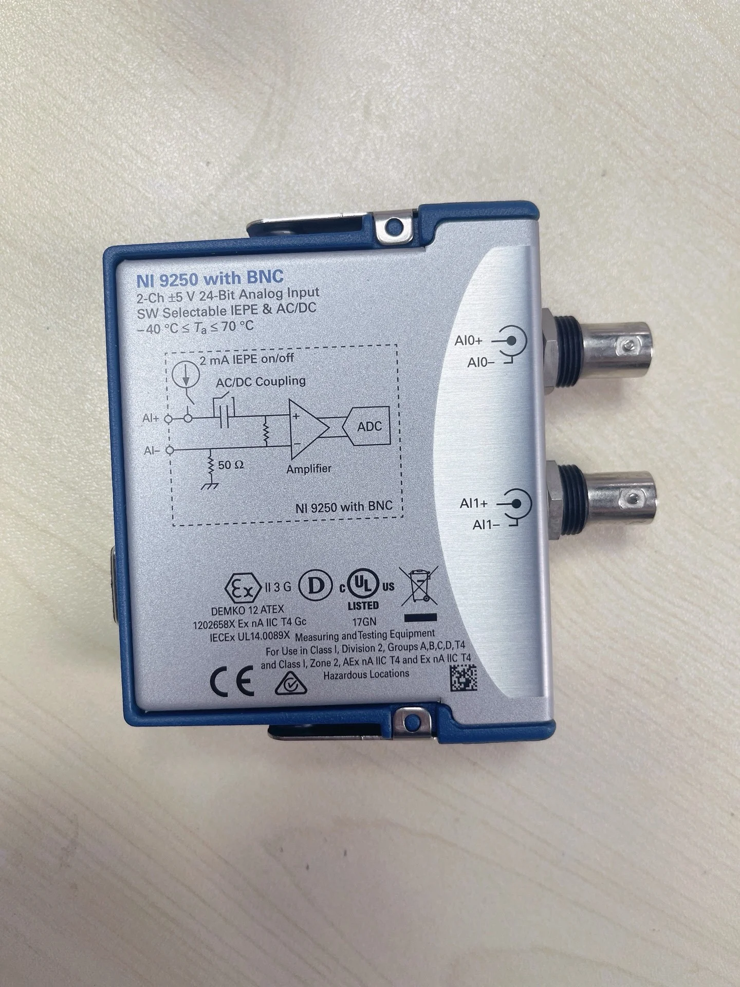 US NI 9250 BNC Module, 2 Channels ± 5V 24-bit Analog Input