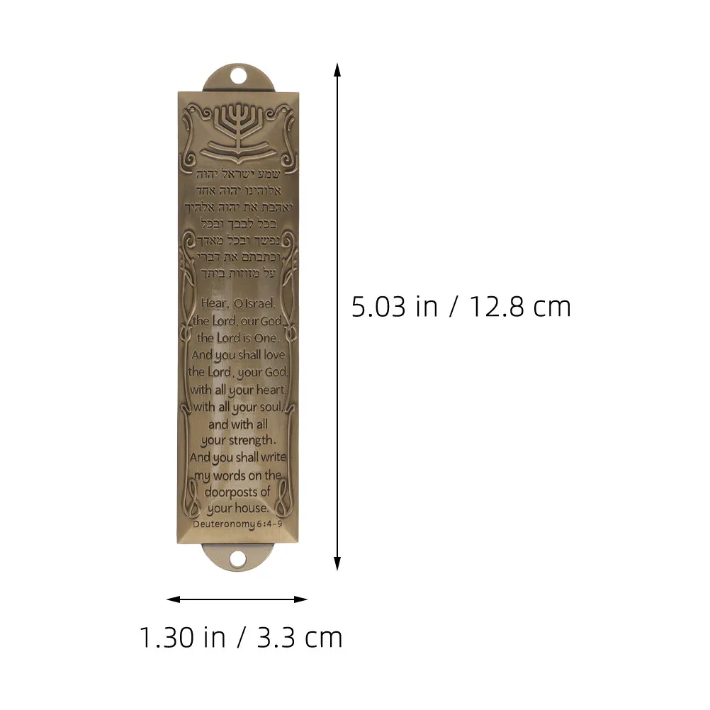 Metal Mezuzah Plaque 2 Sets Detailed Jewish Doorpost Ornament Religious Home Decor Spiritual Symbol