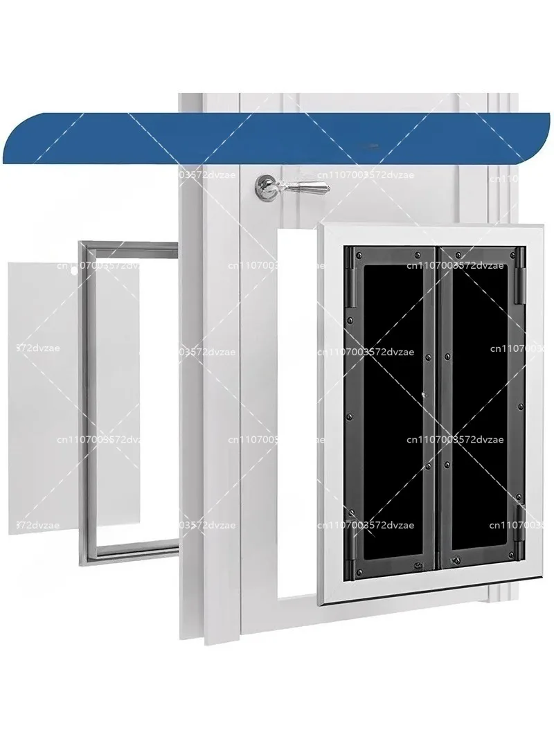 Dogs Door with Flap Heavy Duty Doors Large Aluminum Pet Door Energy Efficient Durable for Exterior Outdoor Indoor Wall Door