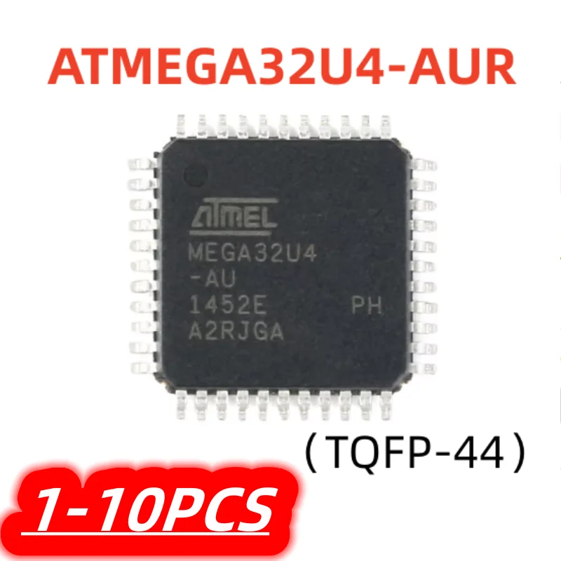 1-10Pcs/lot New ATMEGA32U4-AUR ATMEGA32U4-AU ATMEGA32U4 MEGA32U4-AU TQFP-44 Microcontroller AVR 32KB Flash Memory USB MCU Chip