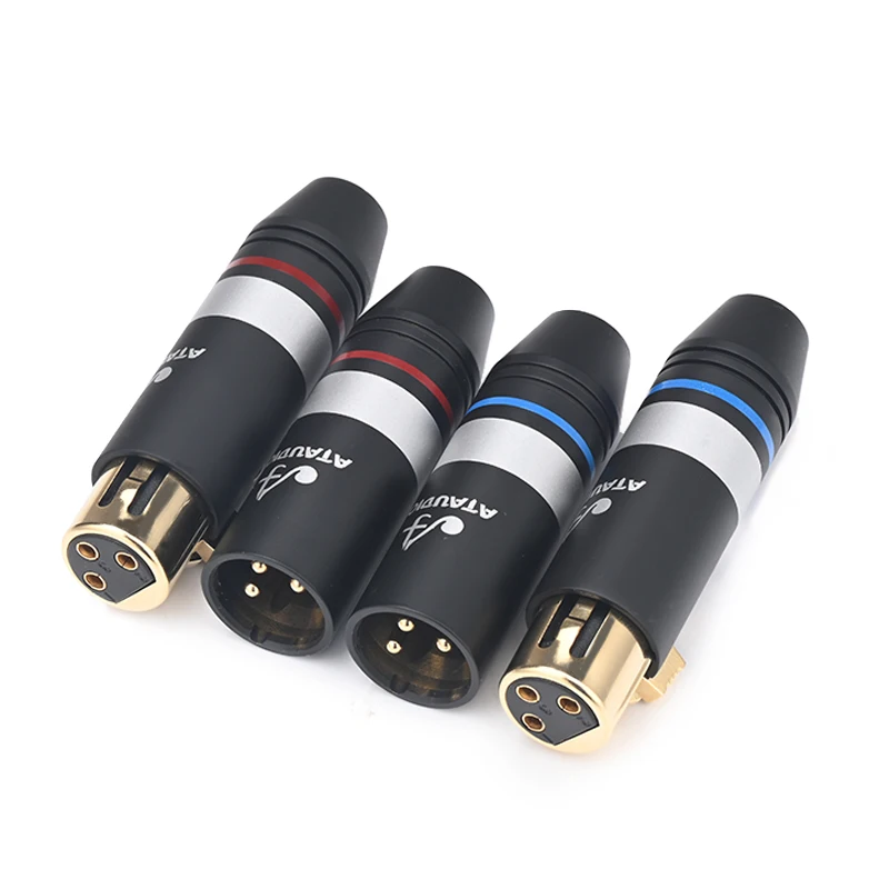 

HiFi 3Pin XLR Male/Female Audio Plug Gold Plated 2PCS XLR Male /Female Connector for Microphone Audio Cable